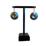 Large Brass Strata Earrings by Kenneth Pillsworth