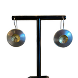 Large Brass Strata Earrings by Kenneth Pillsworth