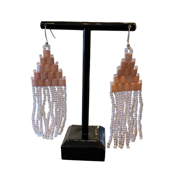 Pink Tila Fringe Earrings by Abby Schrup