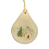 Church in Snow Ornament by Jen Stein