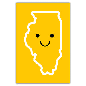 Smiley Illinois Postcard by Bozz Prints