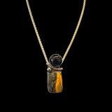 Bumblebee Jasper, Black Onyx and Pearl Necklace by Margie Magnuson