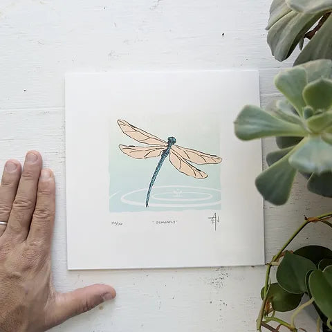 Dragonfly Silkscreen Print by Allison and Jonathan Metzger