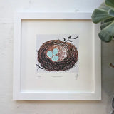 Robin's Nest Silkscreen Print by Allison and Jonathan Metzger