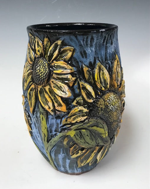 Vase with Sunflowers by Nancy Briggs