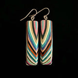 Large Rectangle Featherwood Earrings #934 by Buzz Coren