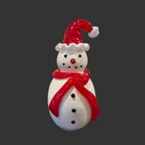 Snowman with Santa Hat by Scott Staats Glass