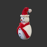 Snowman with Santa Hat by Scott Staats Glass