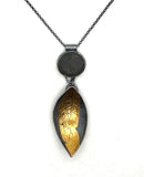 Rock and Gold Leaf Necklace by Jennifer Nunnelee