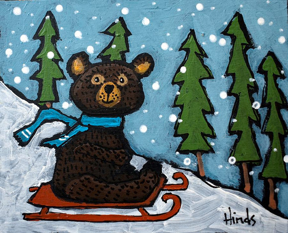 Sledding Bear Block by David Hinds
