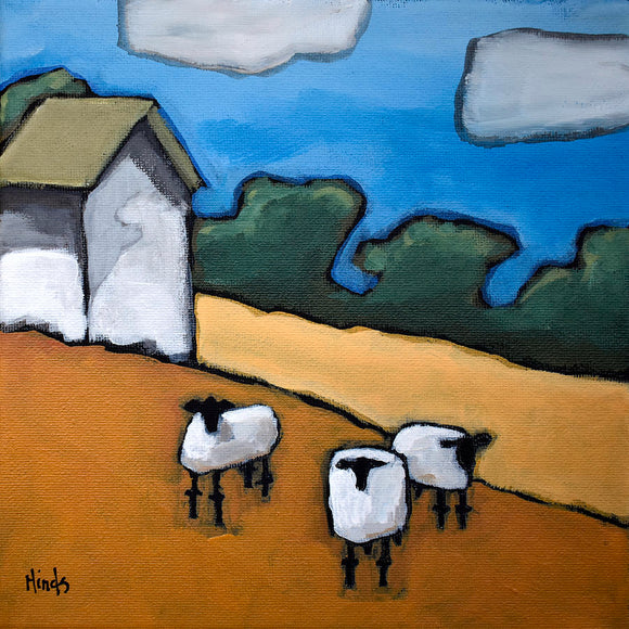 Sheep on the Hill by David Hinds