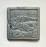 Sleeping Dog 4" x 4" Tile by Whistling Frog