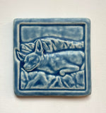 Sleeping Dog 4" x 4" Tile by Whistling Frog