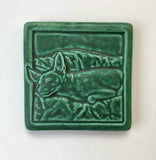 Sleeping Dog 4" x 4" Tile by Whistling Frog