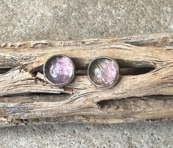 Lilac Fluorite Post Earrings by Karen Gilbert
