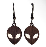 Twig Alien Lasercut Wood Earrings by Woodcutts