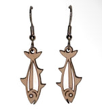Twig Sardine Lasercut Wood Earrings by Woodcutts