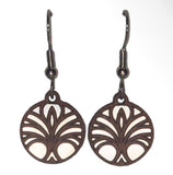 Twig Art Deco Lasercut Wood Earrings by Woodcutts