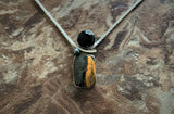Bumblebee Jasper, Black Onyx and Pearl Necklace by Margie Magnuson