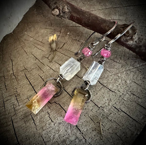 Watermelon Tourmaline Earrings by Karen Gilbert