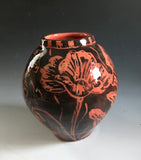 Vase with Flowers and Leaf by Nancy Briggs