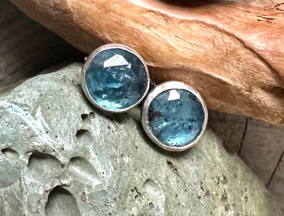 Blue Kyanite Post Earrings by Karen Gilbert