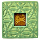 Cat With Border Coaster by Macone Clay