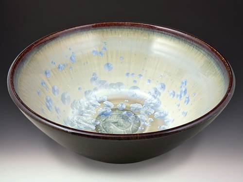 Large Bowl - Ivory Dark Olive by Indikoi Pottery