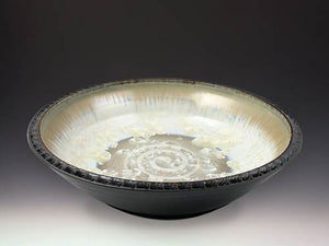 Medium Tex Platter - Ivory Dark Olive by Indikoi Pottery