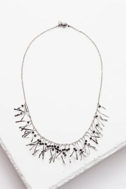 Boa Necklace - Black Garnet by Zuzko Jewelry