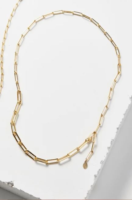 Paper Clip Necklace - Gold by Zuzko Jewelry