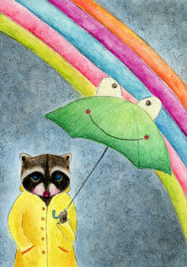 On the Bright Side Blank Greeting Card by Stormy Mochal