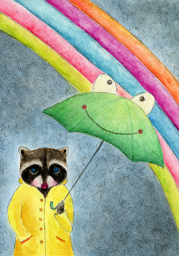 On the Bright Side Blank Greeting Card by Stormy Mochal