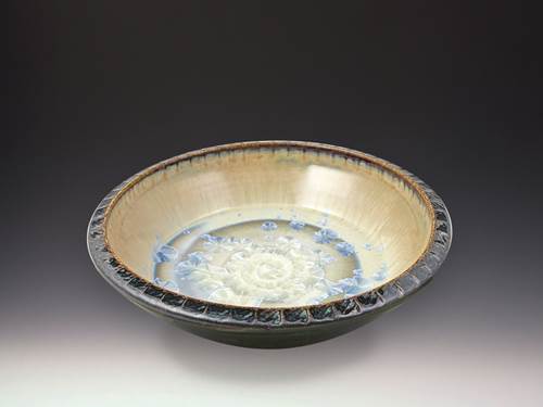 Small Tex Platter - Ivory Dark Olive by Indikoi Pottery