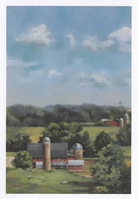 Family Farms Greeting Card by Liz Quebe