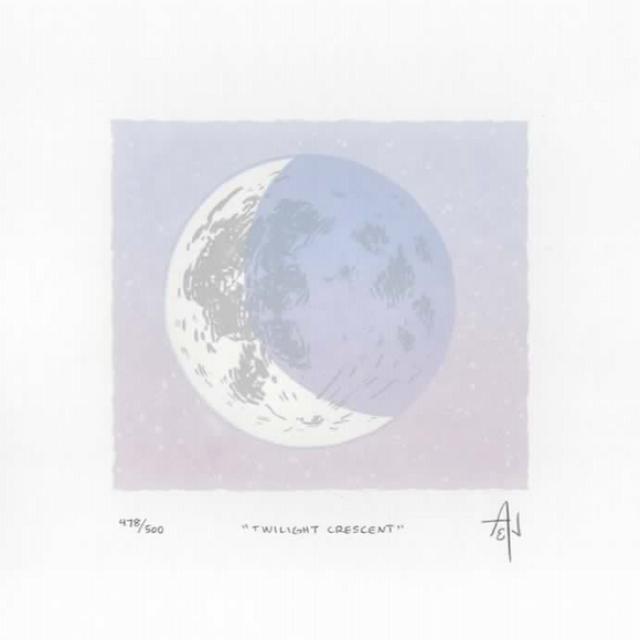 Twilight Crescent Silkscreen Print by Allison and Jonathan Metzger