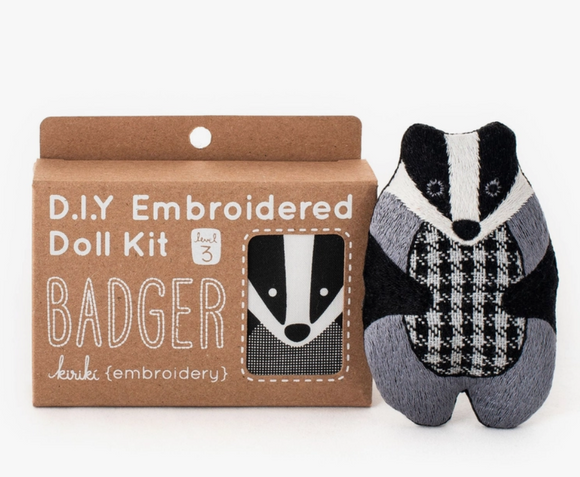 Badger Embroidery Kit by Kiriki Press