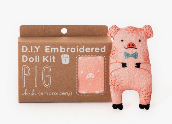 Pig Embroidery Kit by Kiriki Press