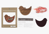 Bird Stitched Ornament Kit by Kiriki Press