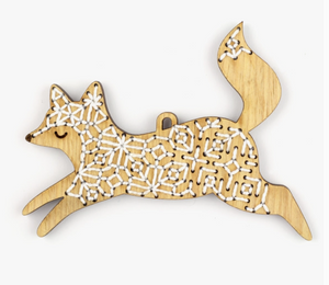 Fox Stitched Ornament Kit by Kiriki Press