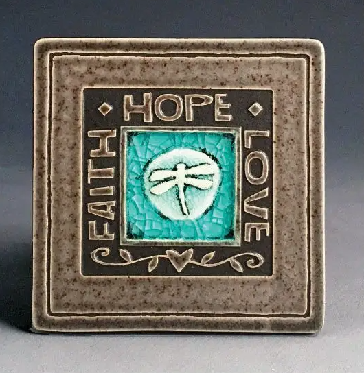Faith, Hope, and Love Coaster by Macone Clay