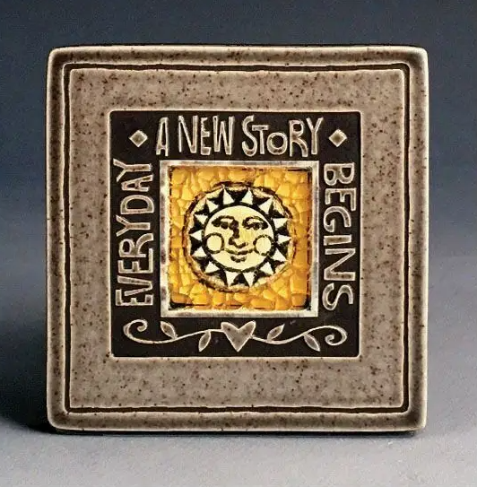 New Story Begins Coaster by Macone Clay