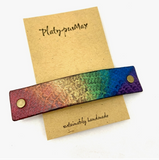 Rainbow Pride Textured Leather Hair Barrette by Platypus Max