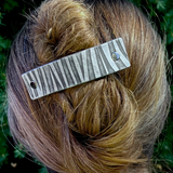 Zebra Stripes Leather Hair Barrette by Platypus Max