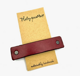 Solid Red Leather Hair Barrette by Platypus Max