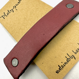 Solid Red Leather Hair Barrette by Platypus Max