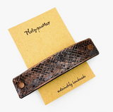 Bronze Weave Textured Leather Hair Barrette by Platypus Max