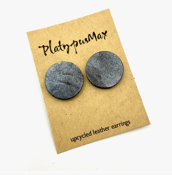 Silver Minimalist Round Stud Earrings by Platypus Max