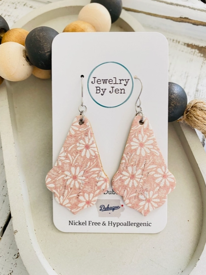 Chandelier Earrings: Pink Daisies by Jewelry By Jen
