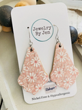 Chandelier Earrings: Pink Daisies by Jewelry By Jen